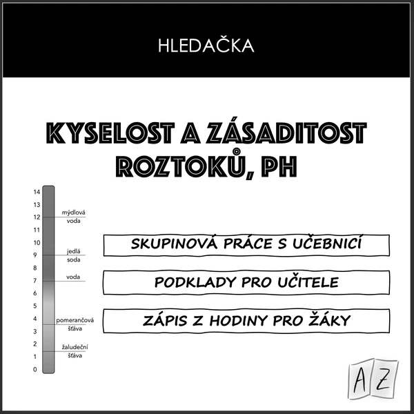 Hledačka - kyselost a zásaditost roztoků, pH