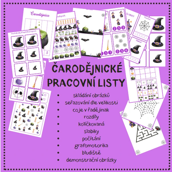 ČARODĚJNICE - pracovní listy 
