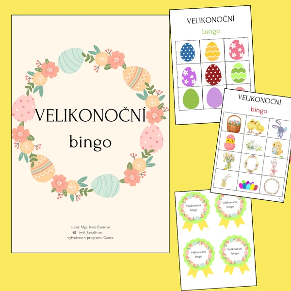 VELIKONOCE - bingo (4 varianty využití + medaile)