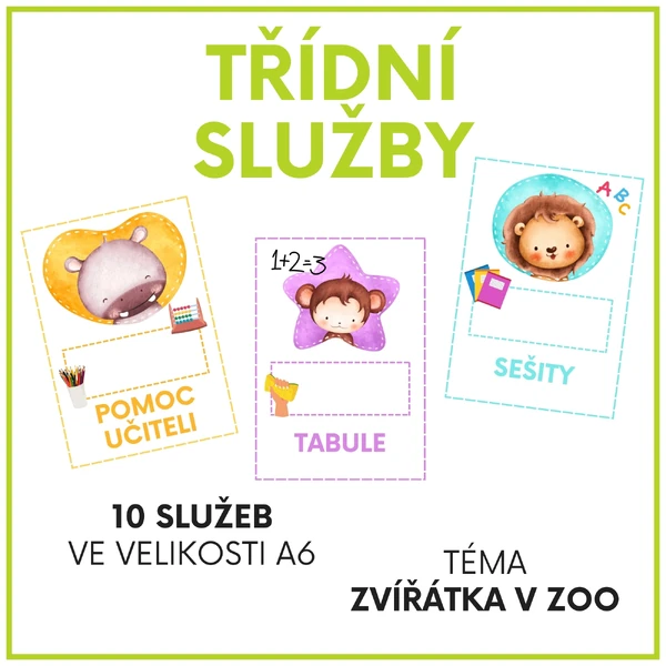 Třídní služby (téma zvířátka v ZOO)