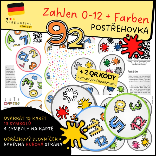 Postřehovka ZAHLEN 0-12 + FARBEN