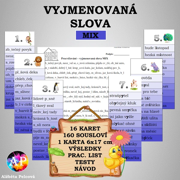 VYJMENOVANÁ SLOVA - MIX (bez chytáků)