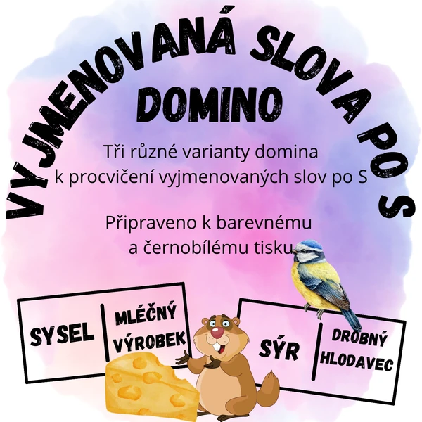 Vyjmenovaná slova po S - domino