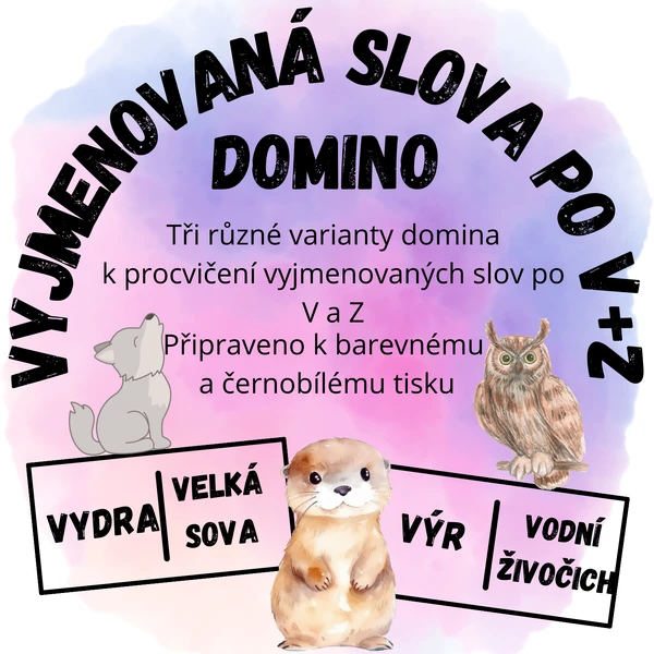 Vyjmenovaná slova po V a Z - domino