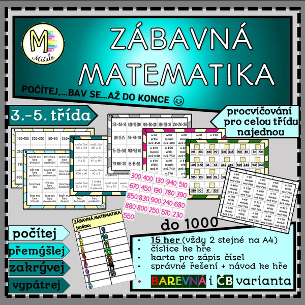 ZÁBAVNÉ PROCVIČOVÁNÍ MATEMATIKY- DO 1000