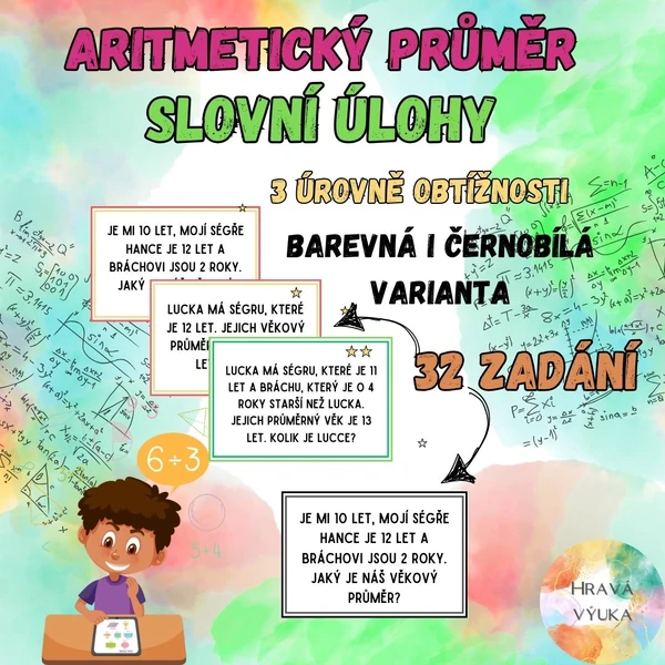 Aritmetický průměr - gradované slovní úlohy