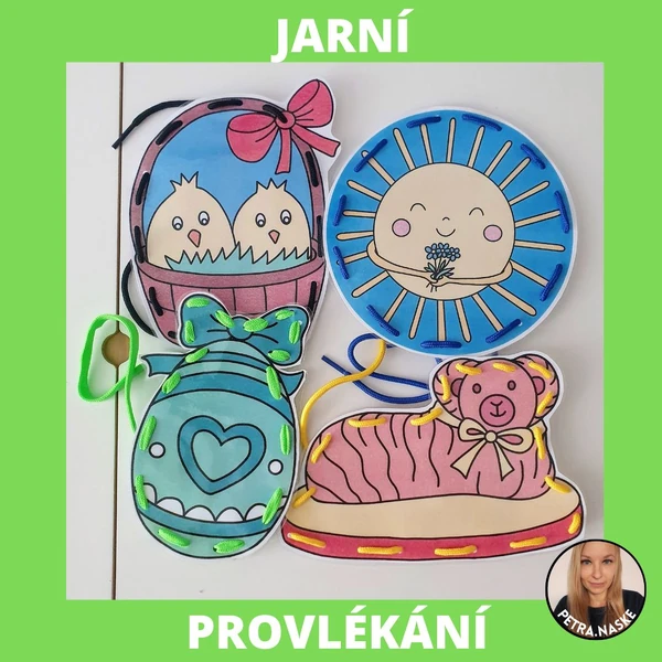 Jarní a velikonoční provlékání (vyšívání a omalovánka)