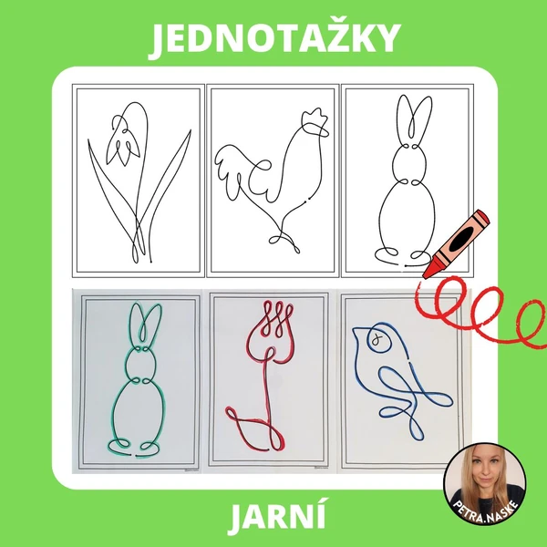 Jaro a Velikonoce - jednotažky (grafomotorika)