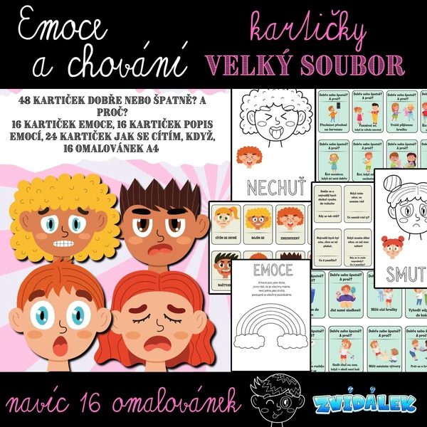 Emoce - velký soubor kartiček 