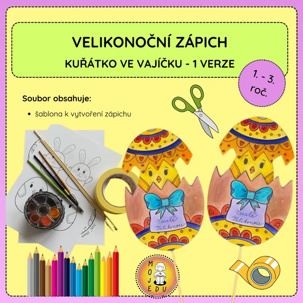 Velikonoční zápich - kuřátko ve vajíčku