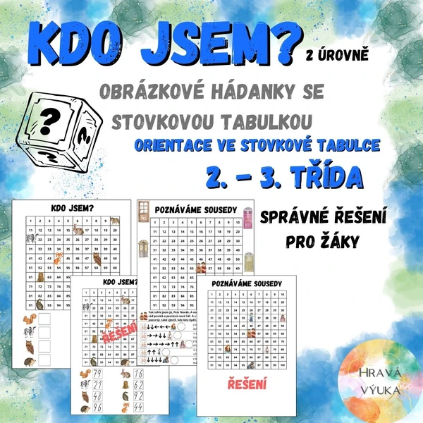 Kdo jsem? - Obrázkové hádanky se stovkovou tabulkou