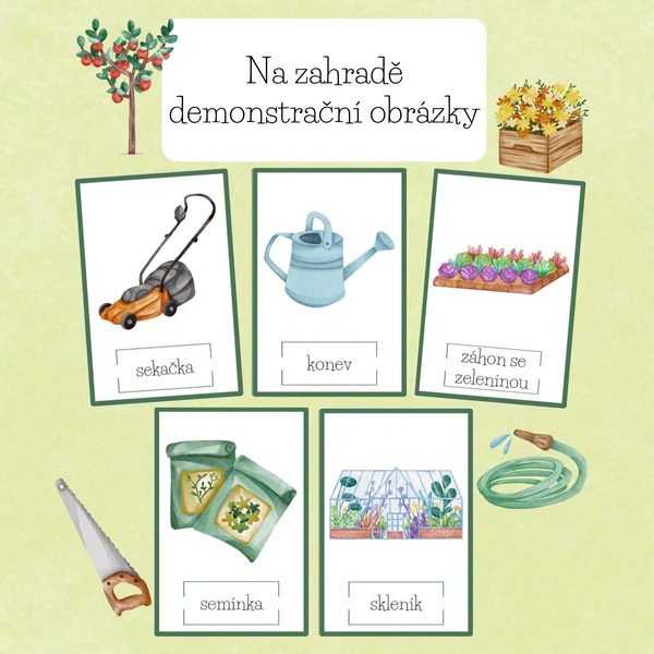 Na zahradě demonstrační obrázky