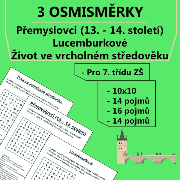 3 Osmisměrky - Vrcholný středověk v českých zemích