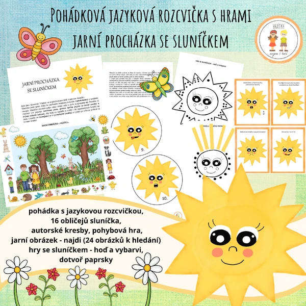 Jarní procházka se sluníčkem - Pohádková jazyková rozcvička s hrami