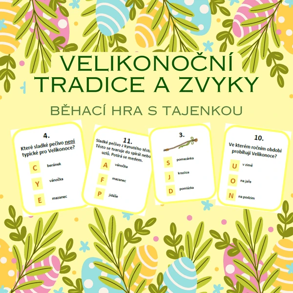 Velikonoční tradice a zvyky - běhací hra s tajenkou