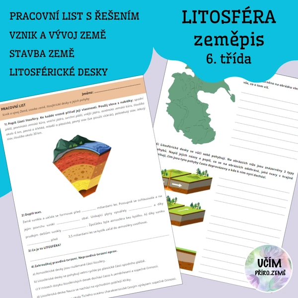 Úvod litosféry - pracovní list
