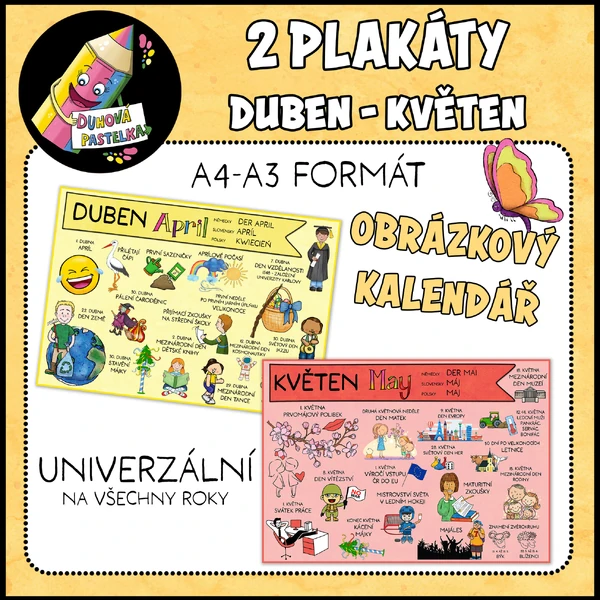 OBRÁZKOVÝ kalendář - duben a květen - PLAKÁTY