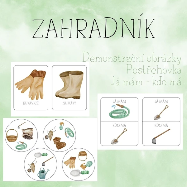 ZAHRADNÍK - demonstrační obrázky a karetní hry