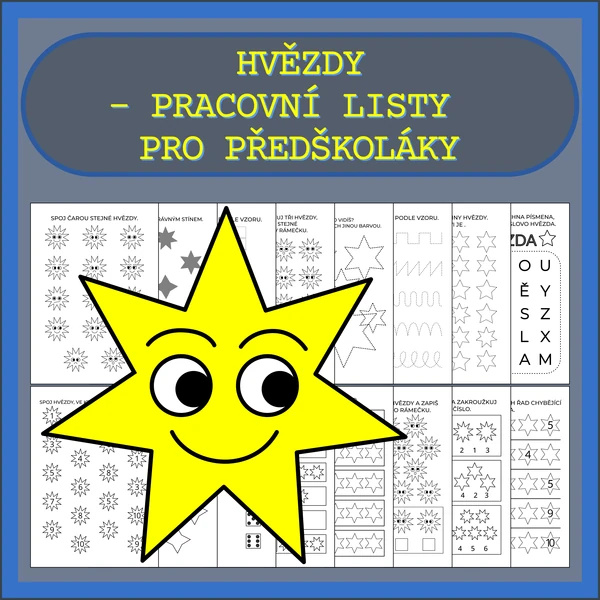HVĚZDY - PRACOVNÍ LISTY PRO PŘEDŠKOLÁKY