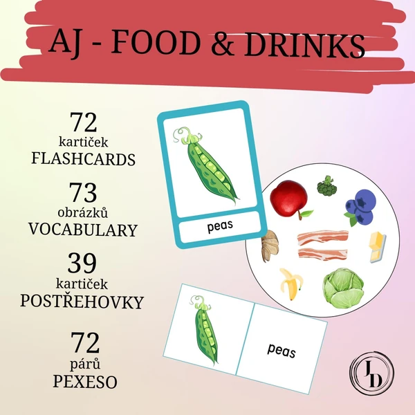 FOOD and DRINKS (flashcards, vocabulary, postřehovka, pairs)