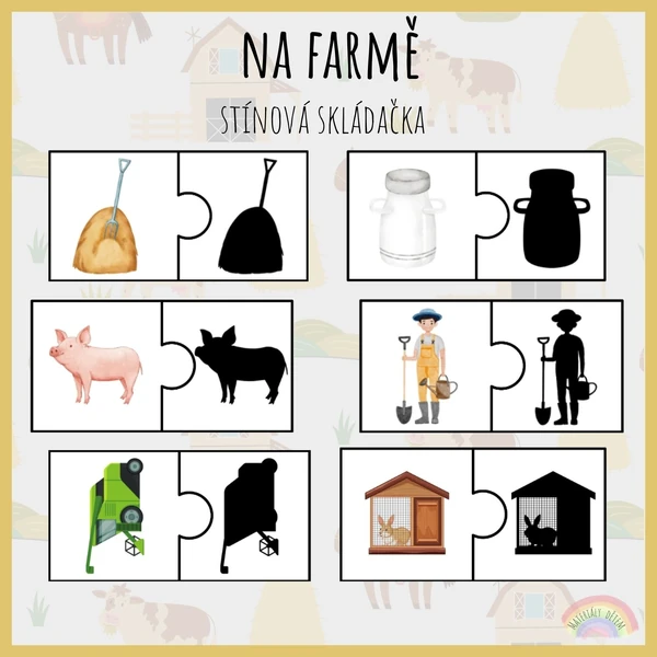 Na farmě, stínová skládačka