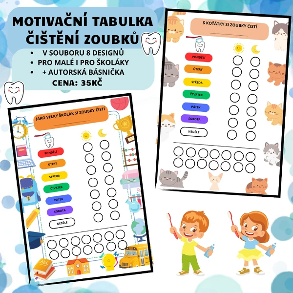 MOTIVAČNÍ TABULKY K ČIŠTĚNÍ ZOUBKŮ