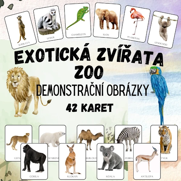 EXOTICKÁ ZVÍŘATA, ZOO - Demonstrační obrázky
