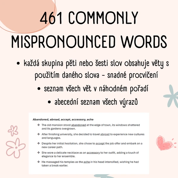 Commonly mispronounced words - slova, která mají obtížnou výslovnost