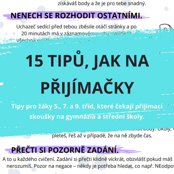 Jak na přijímačky - 15 tipů pro žáky 5., 7. a 9. tříd