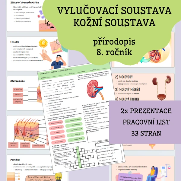 Vylučovací a kožní soustava