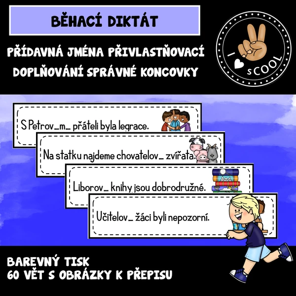 Přídavná jména přivlastňovací - běhací diktát
