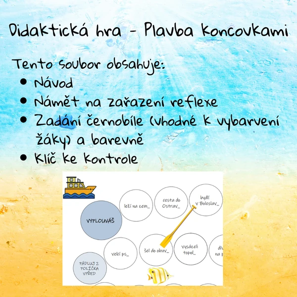 Didaktická hra - Plavba koncovkami