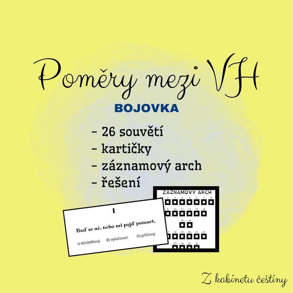 Poměry mezi větami hlavními - bojovka