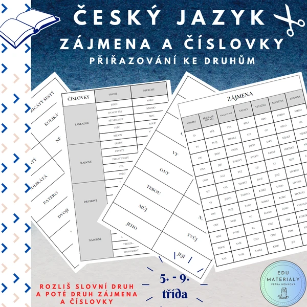 Zájmena a číslovky - přiřazovačka