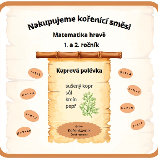 MATEMATIKA HRAVĚ - FINANČNÍ GRAMOTNOST (Počítáme ceny kořenicích směsí)