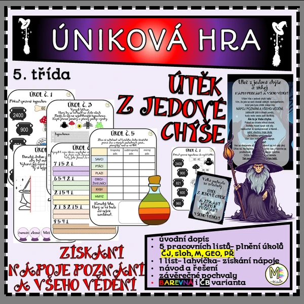 ÚTĚK Z JEDOVÉ CHÝŠE- ÚNIKOVÁ HRA PRO 5. TŘÍDU