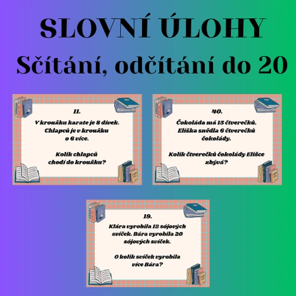 Slovní úlohy - Sčítání a odčítání do 20