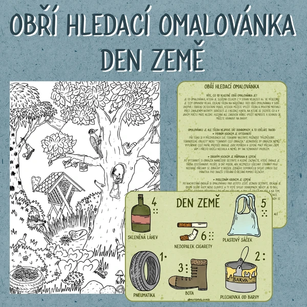 Obří hledací omalovánka - Den Země