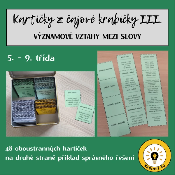 Kartičky z čajové krabičky IV. - Významové vztahy mezi slovy