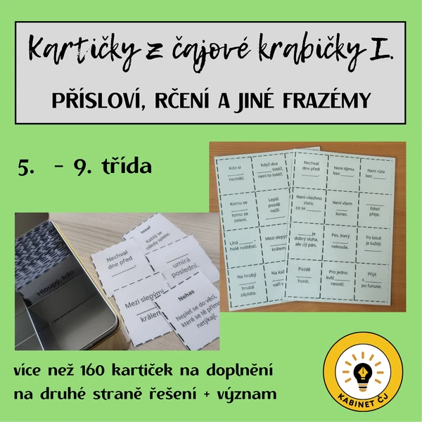 Kartičky z čajové krabičky I. - přísloví, rčení a jiné frazémy