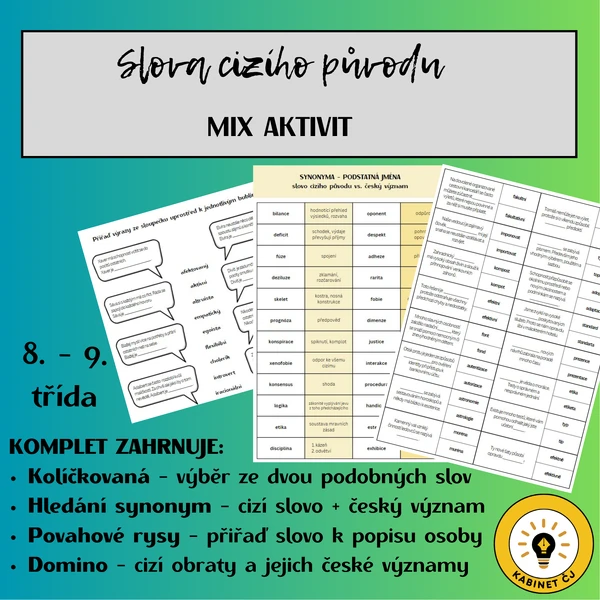 Slova cizího původu - mix aktivit