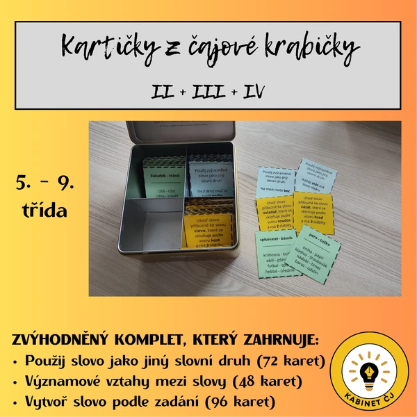 Kartičky z čajové krabičky II + III + IV