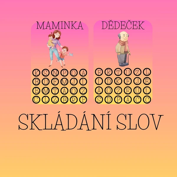 Skládání písmen - moje rodina