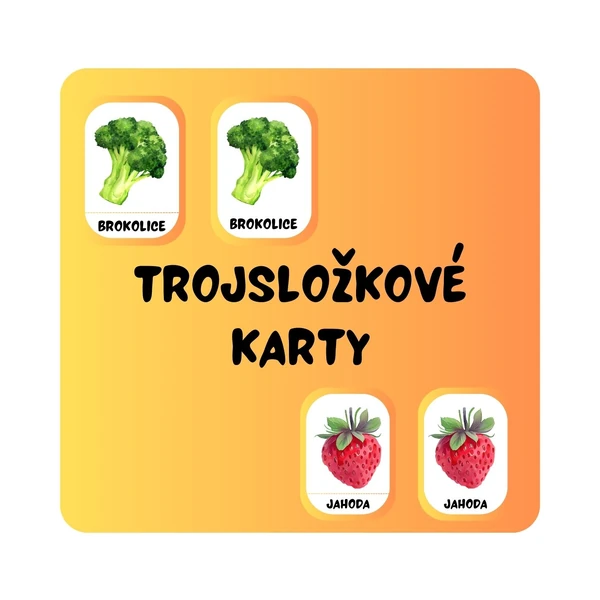 Třísložkové karty - Ovoce a zelenina