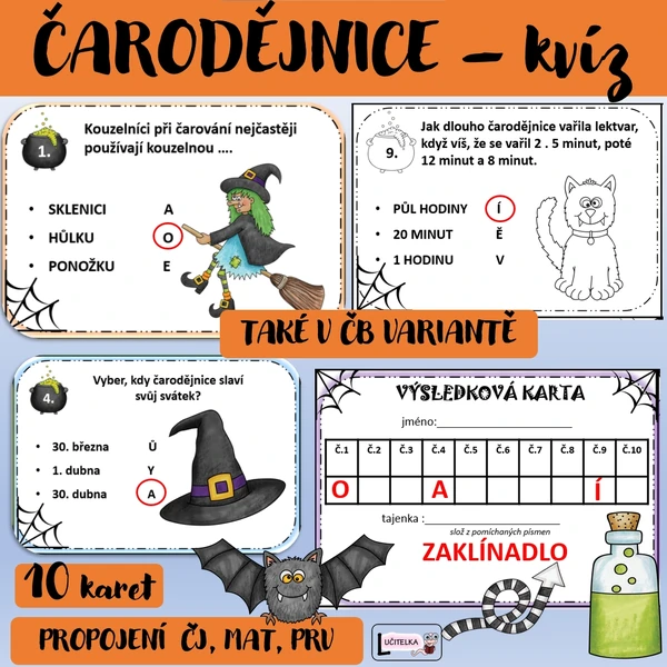 Pohybový kvíz - čarodějnice
