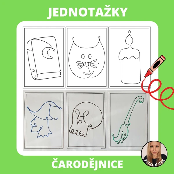 Čarodějnice - jednotažky (grafomotorika)