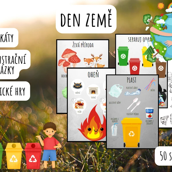 Den Země, Živá a neživá příroda, Recyklování, Příroda, Živly, Oheň, Voda, Země, Vzduch