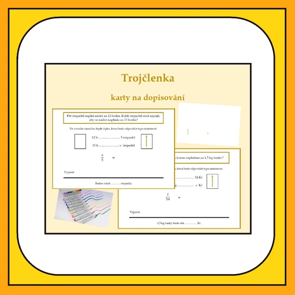 Trojčlenka - karty na dopisování