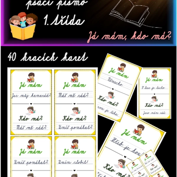PRVNÍ VĚTY - 1 TŘÍDA - DIDAKTICKÁ HRA "JÁ MÁM"