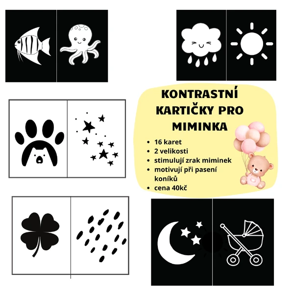 KONTRASTNÍ KARTIČKY PRO MIMINKA